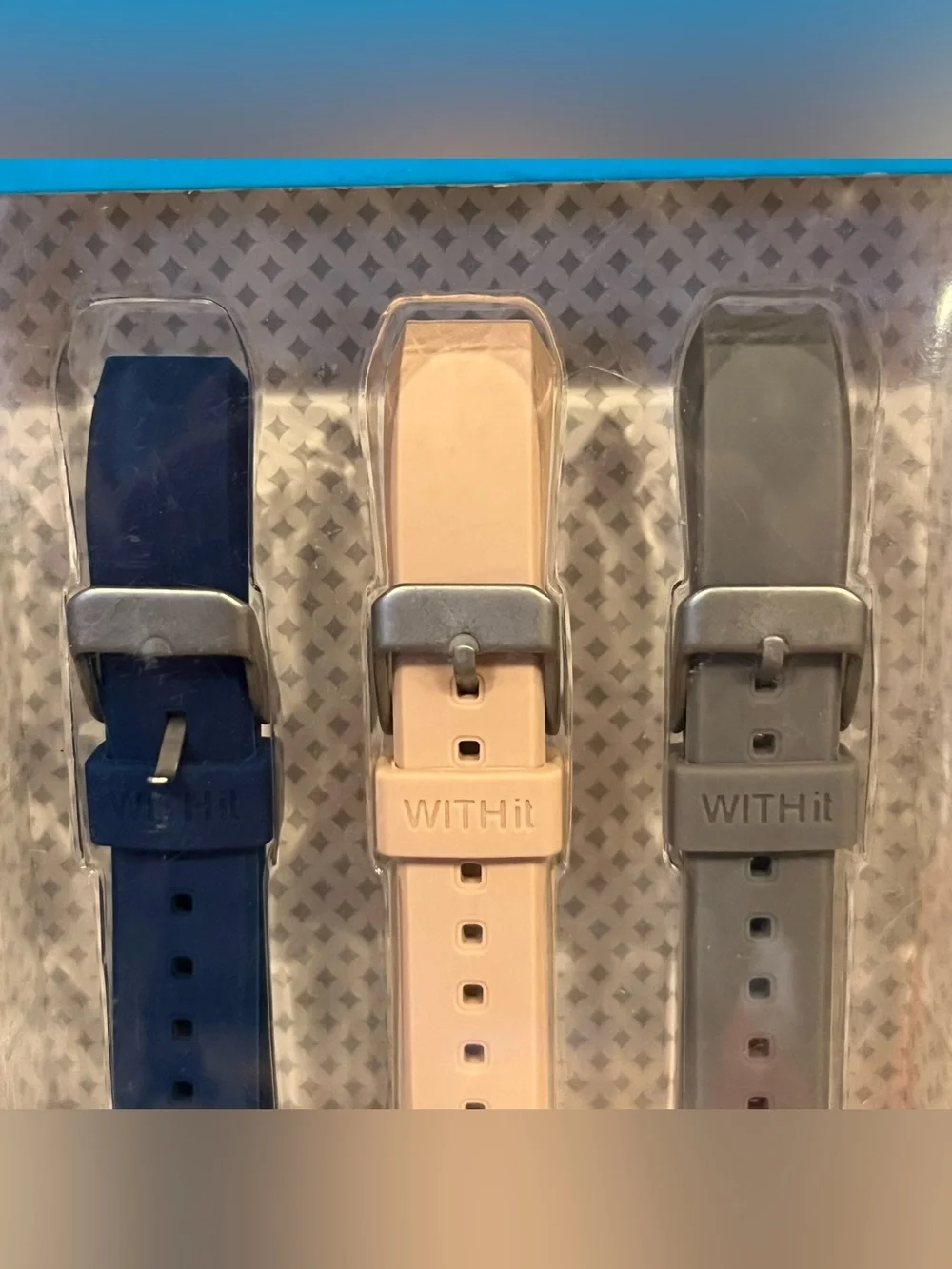 WithIt 3-Pack Silicone Watch Bands for Fitbit Alta & Altra HR Navy, Blush, Gray